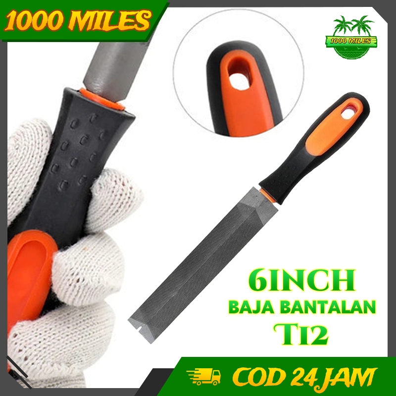 Kikir Gergaji File Gergaji Flat T12 6inch Baja Gigi Halus Tahan Aus Amplasan Cepat Alat Pengamplasan