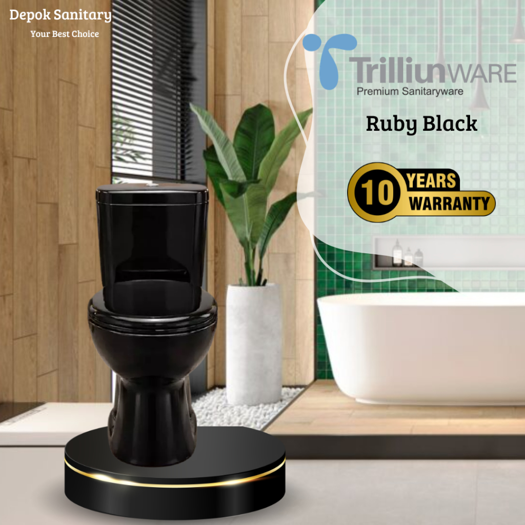 CLOSET DUDUK HITAM TRILLIUNWARE DUAL FLUSH