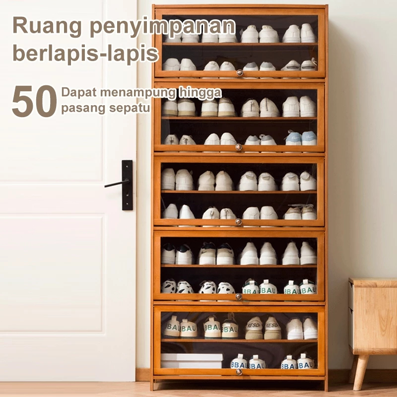 Lemari Sepatu Serbaguna Rak Sepatu Susun Minimalis Rak Sepatu Tertutup Rak Sepatu Anti Debu Dapat Me