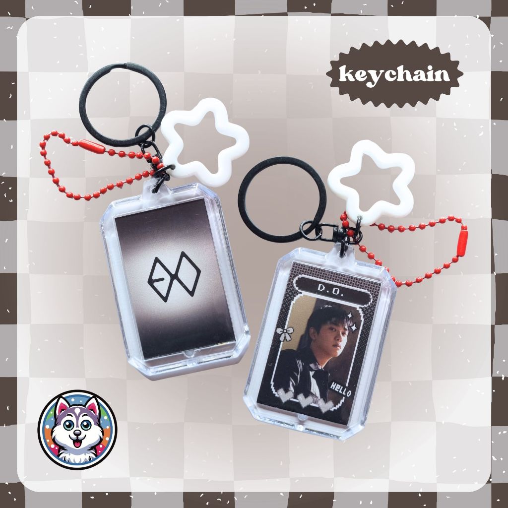 Gantungan Kunci EXO akrilik (ganci keychain acrylic EXO kpop freebies kado hadiah korea lucu)