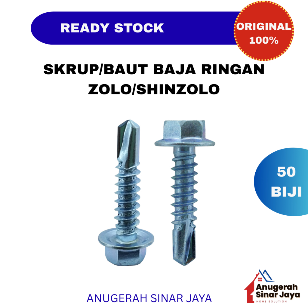 Baut Baja Ringan 10 x 16 MM / Baut Baja Ringan 10 x 19 MM High Quality / eceran baut baja ringan