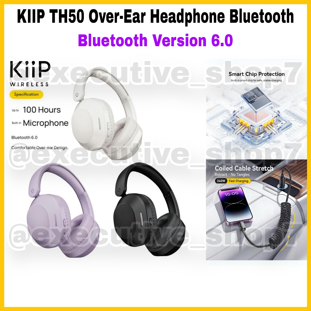 KIIP TH50 Over-Ear Headphone Bluetooth 6.0 Wireless - Beige
