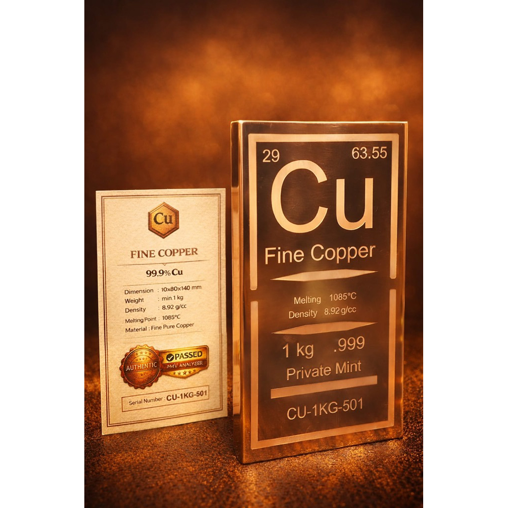 Fine copper bar / Tembaga murni batangan 999