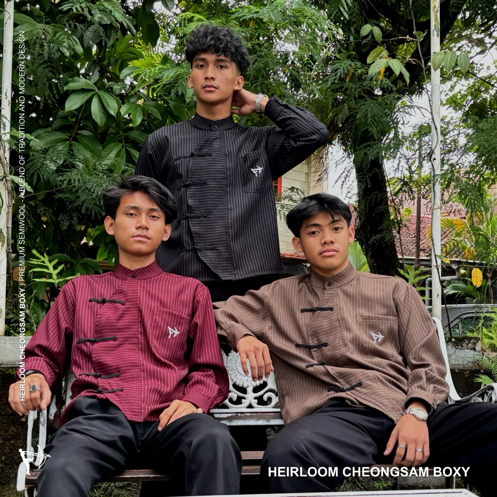 Fabiebsky - Heirloom Cheongsam Boxy | Kemeja Cheongsam Boxy Heritage Salur Pria Dan Wanita