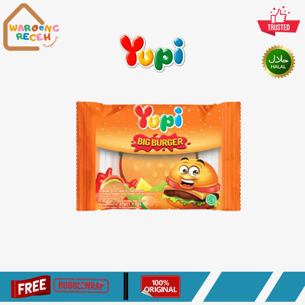 Permen Yupi Gummy Big Burger 32 Gr - Satuan