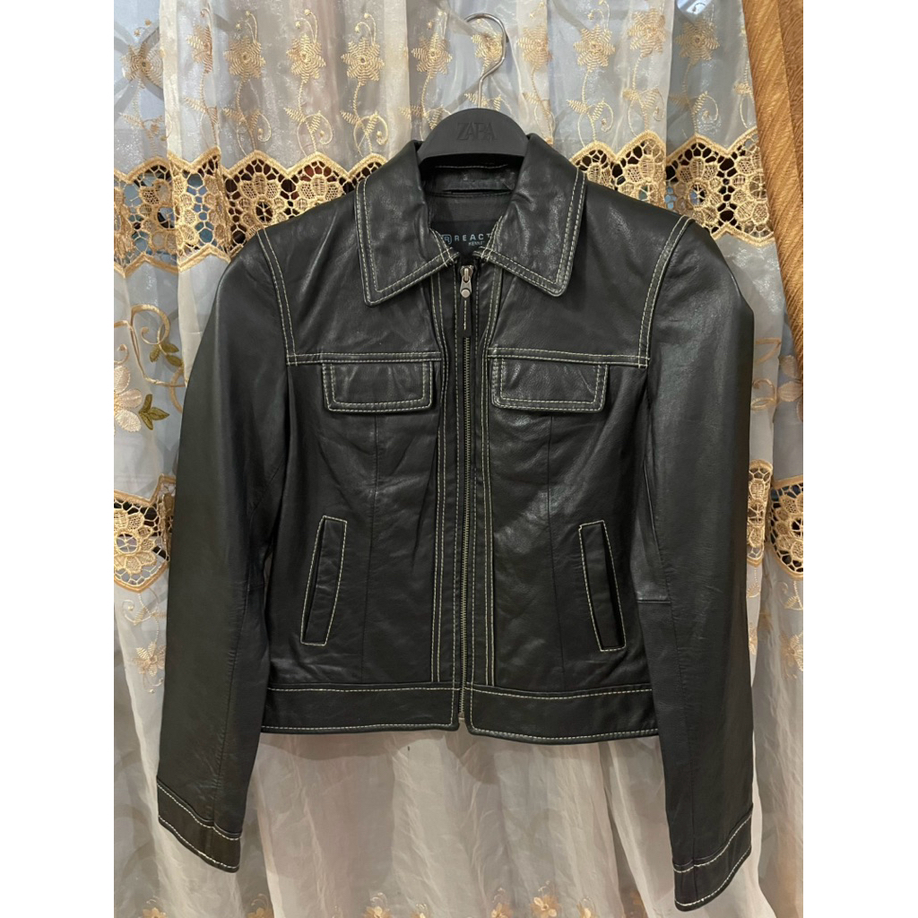 Trucker Leather Jacket “Reaction - Kenneth Cole” Original