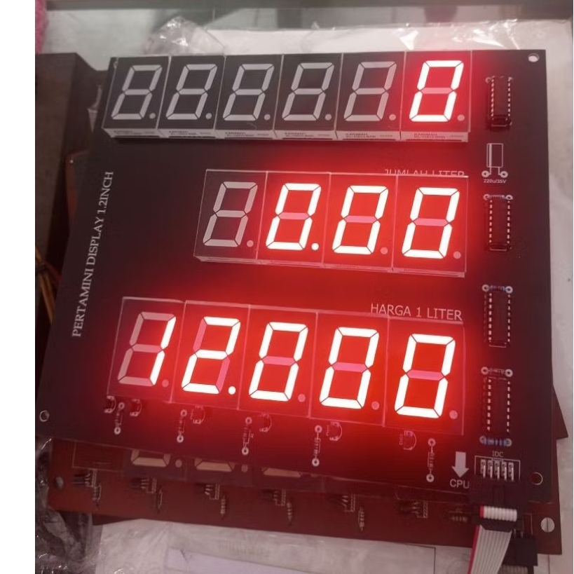 Layar Display Segmen Seven 1.2 Inch Warna Merah Pom Mini Pertamini Digital Super Original