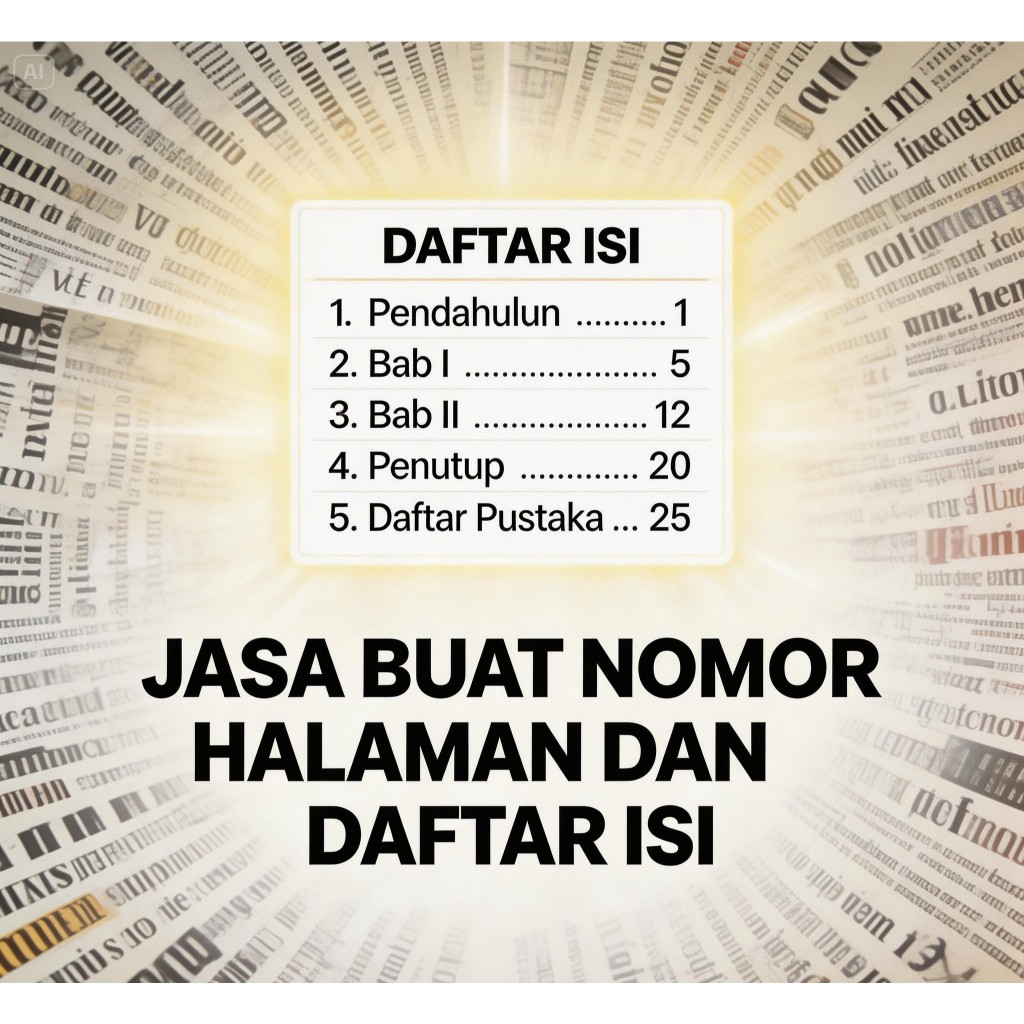 BUAT NOMOR HALAMAN - DAFTAR ISI (SKRIPSI/MAKALAH)