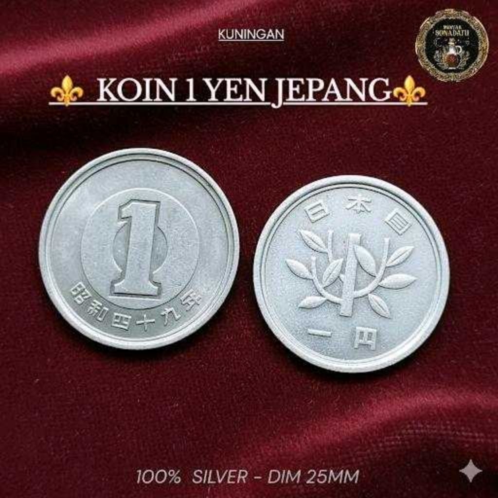 Koleksi Uang Koin Coin 1 Yen Jepang 1955-1989 Original 100% Silver Kondisi Asli Cocok untuk Koleksi