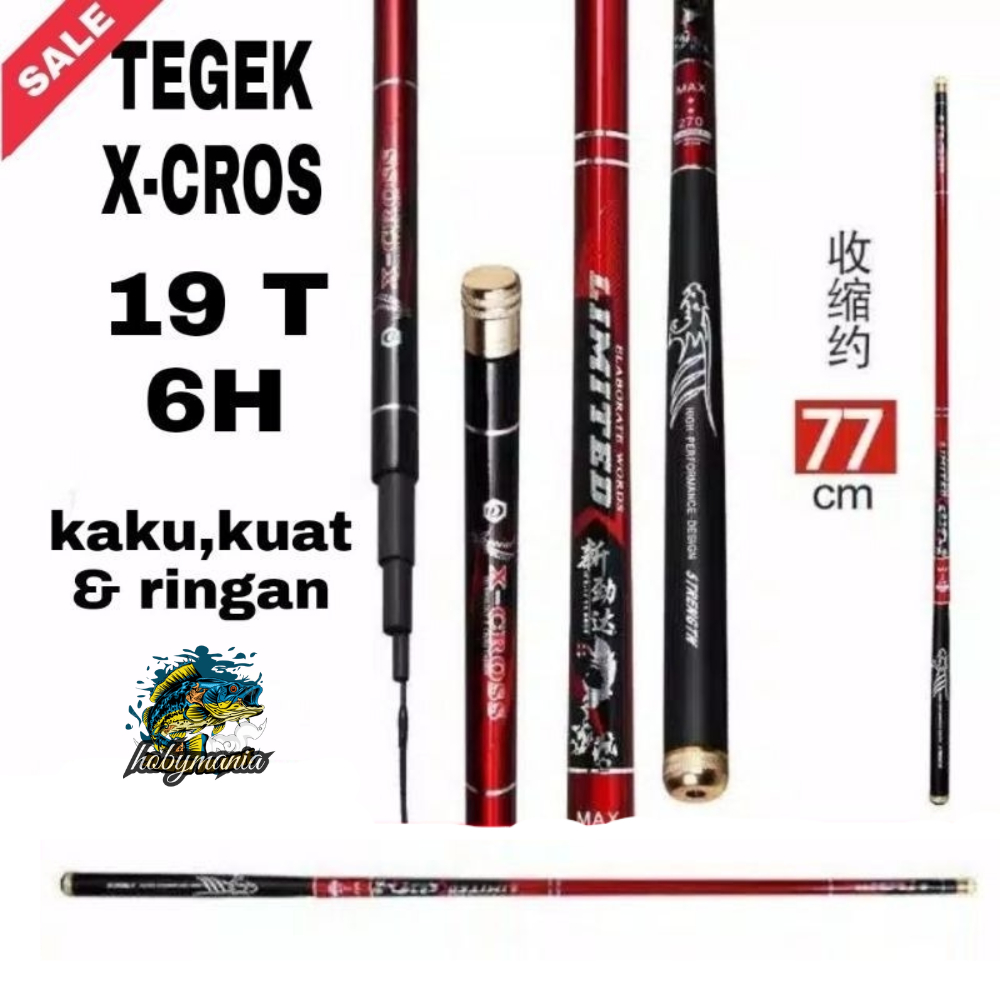 Joran Pancing Tegek kaku x cross limited carbon