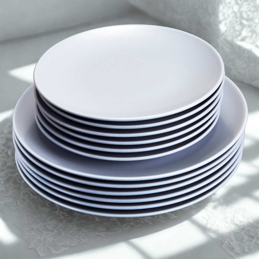 Piring Keramik Putih Solid - Piring Makan Porselen