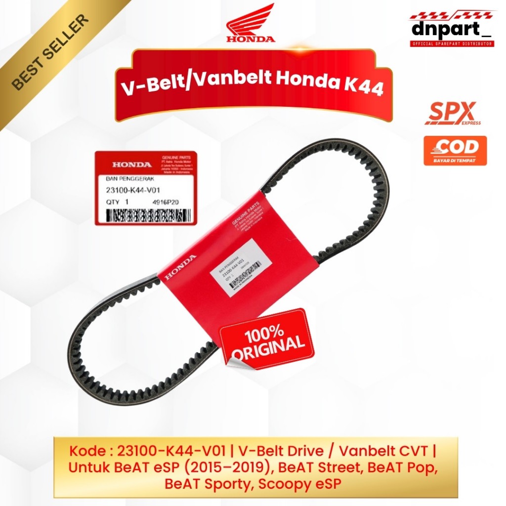 V-BELT VBELT VANBELT HONDA BEAT ESP BEAT POP BEAT STREET VARIO 110 ESP K44 ASLI AHM 23100-K44-V01 TA