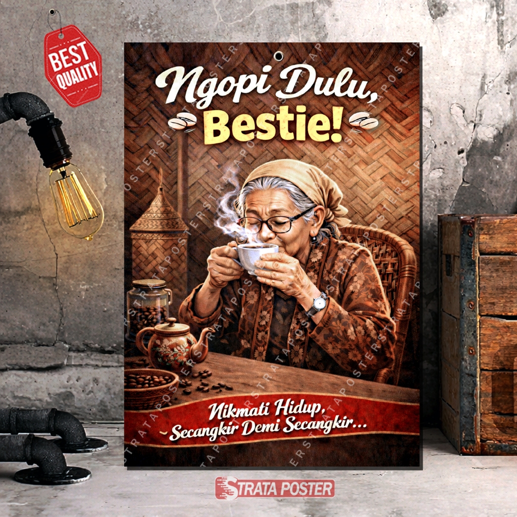 Poster Dinding Kopi Vintage – Dekorasi Cafe & Rumah