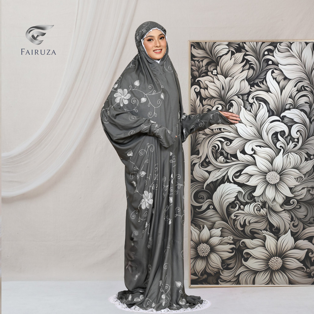 FAIRUZA- Mukena Terusan Dewasa Bordir Marwah Mukena Katun Rayon