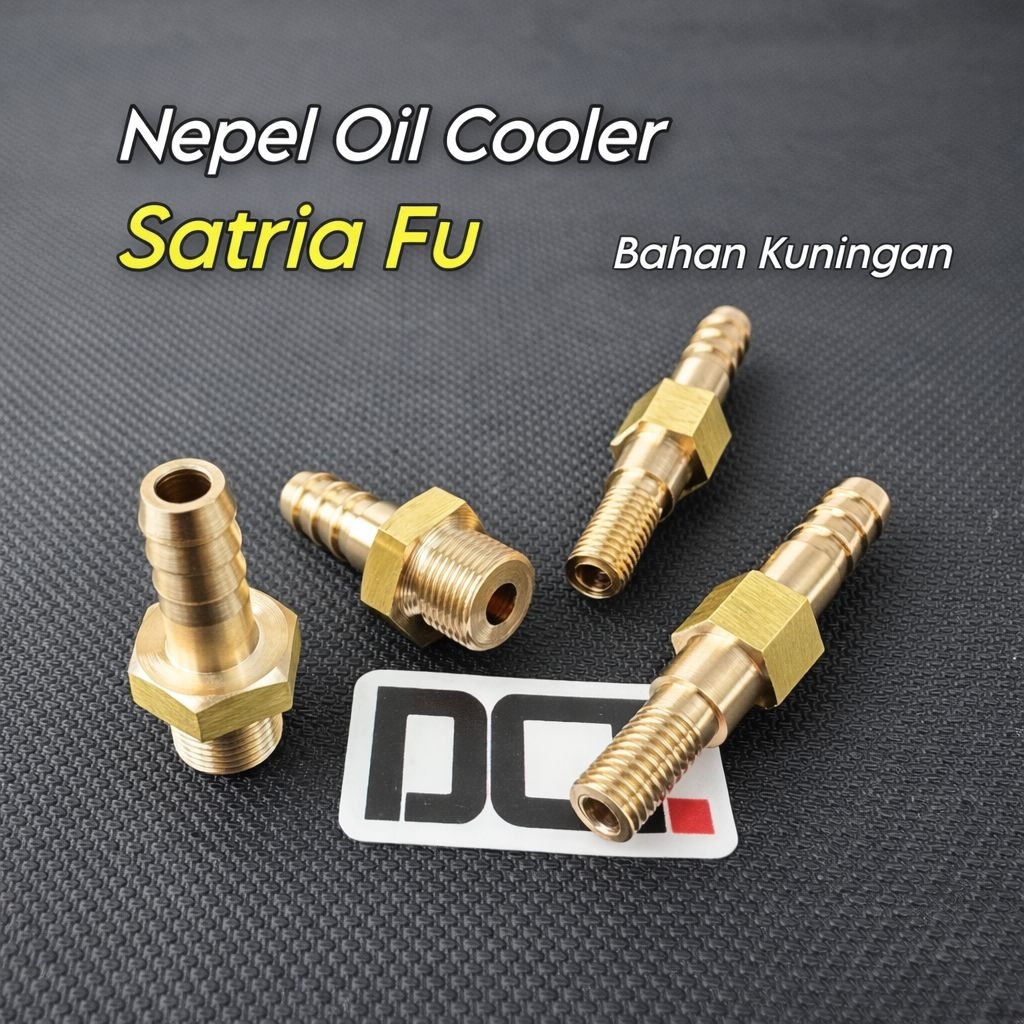 Nepel Oil Cooler Satria Fu Crankcase Head Nepel Oc Kuningan Padat