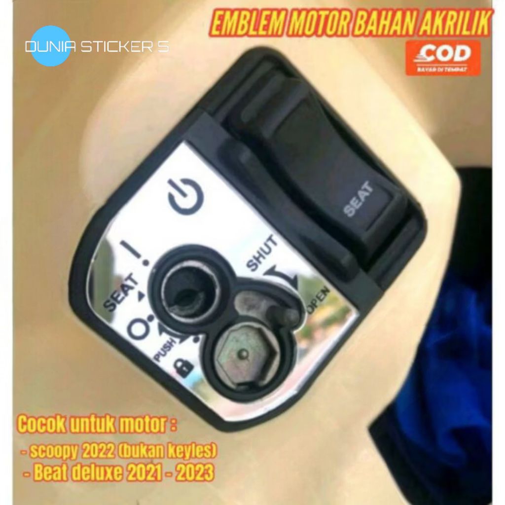 EMBLEM AKRILIK TIMBUL KUNCI KONTAK SCOOPY 2023 DAN BEAT DELUXE / BEAT STREET 2024