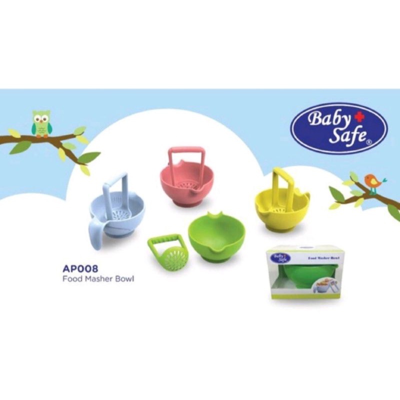 BABY SAFE Food Masher Bowl AP008 /Mangkok Penghalus / Pelumat Makanan Bayi / blender / penghalus mak