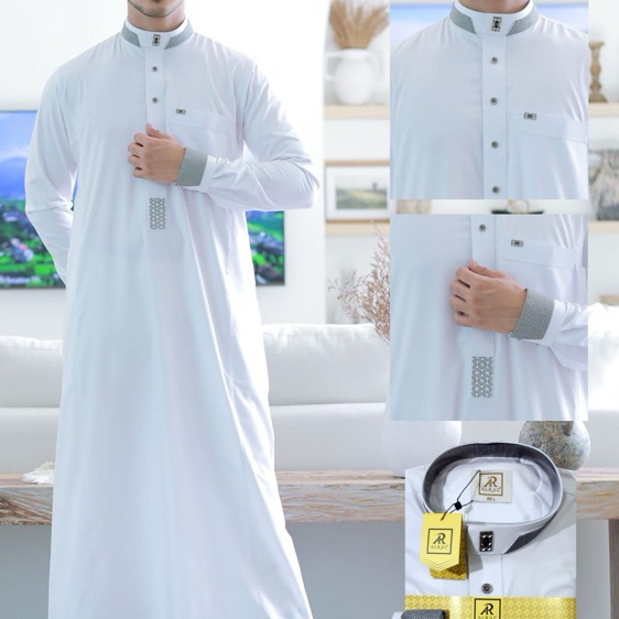 gamis alraz MODEL imtiyaz putih /  jubah alraz   premium BAHAN KATUN PREMIUM
