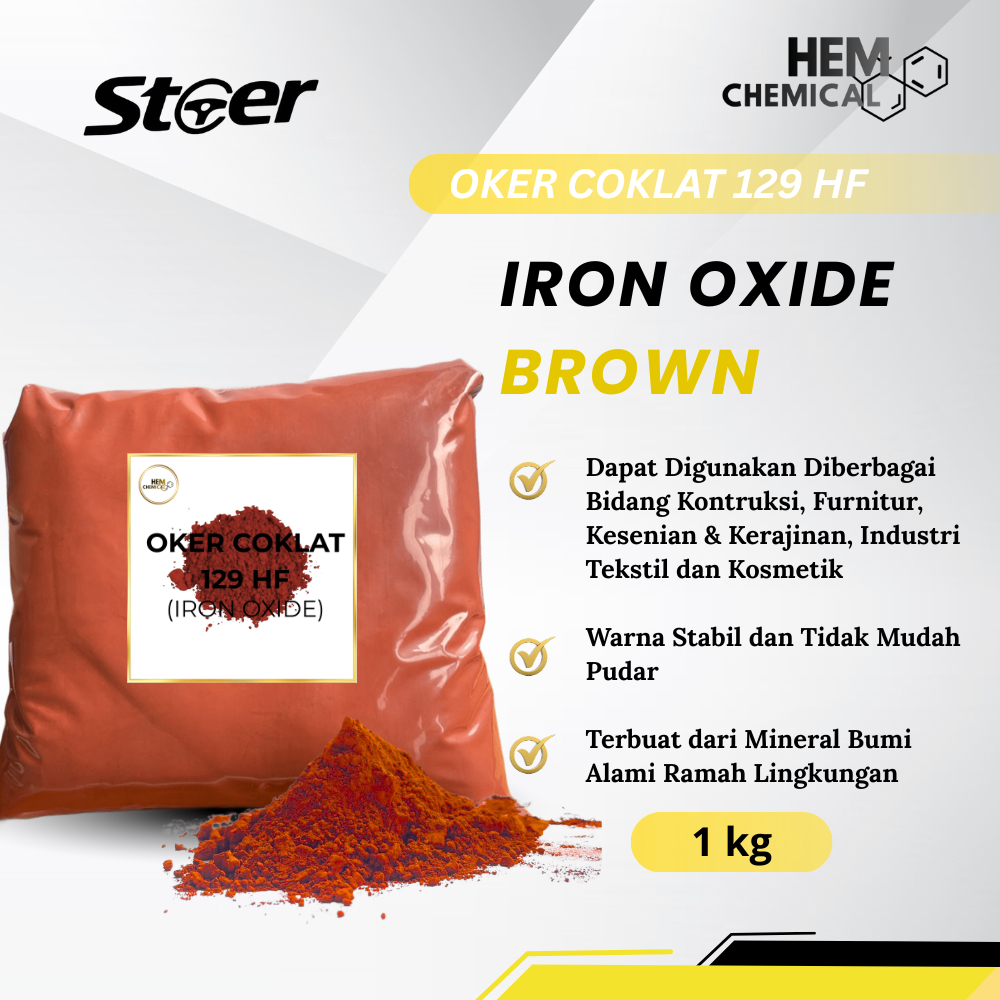STEER - OKER COKLAT 129 HF / IRON OXIDE BROWN / BUBUK PEWARNA COKLAT 1 KG