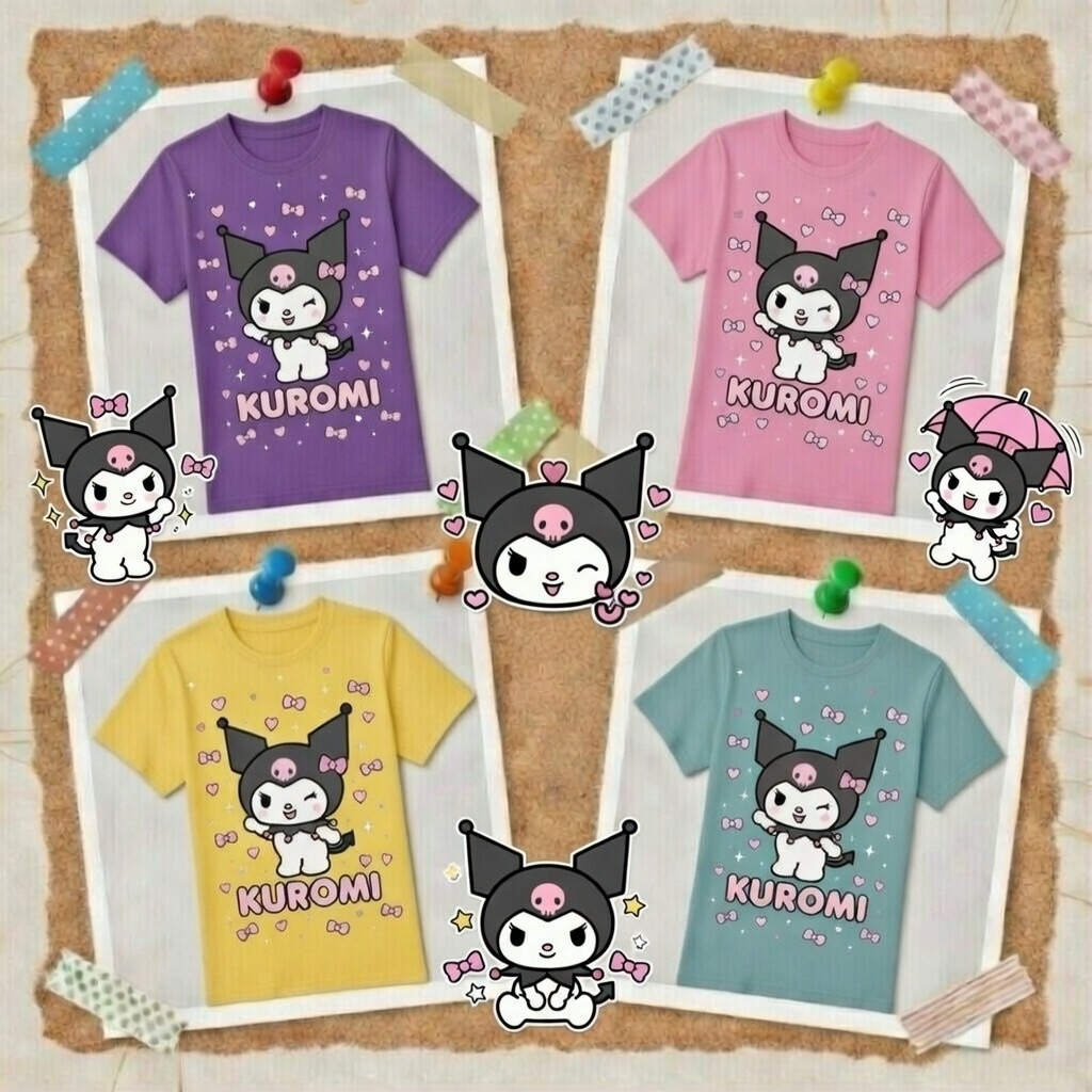 Kaos Kuromi Anak Perempuan, T Shirt Kaos Oblong