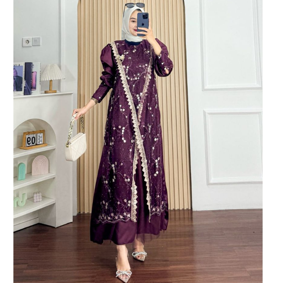 melisa dress gamis pesta mewah elegan gamis burkat model terbaru 2026 dress pesta kondangan