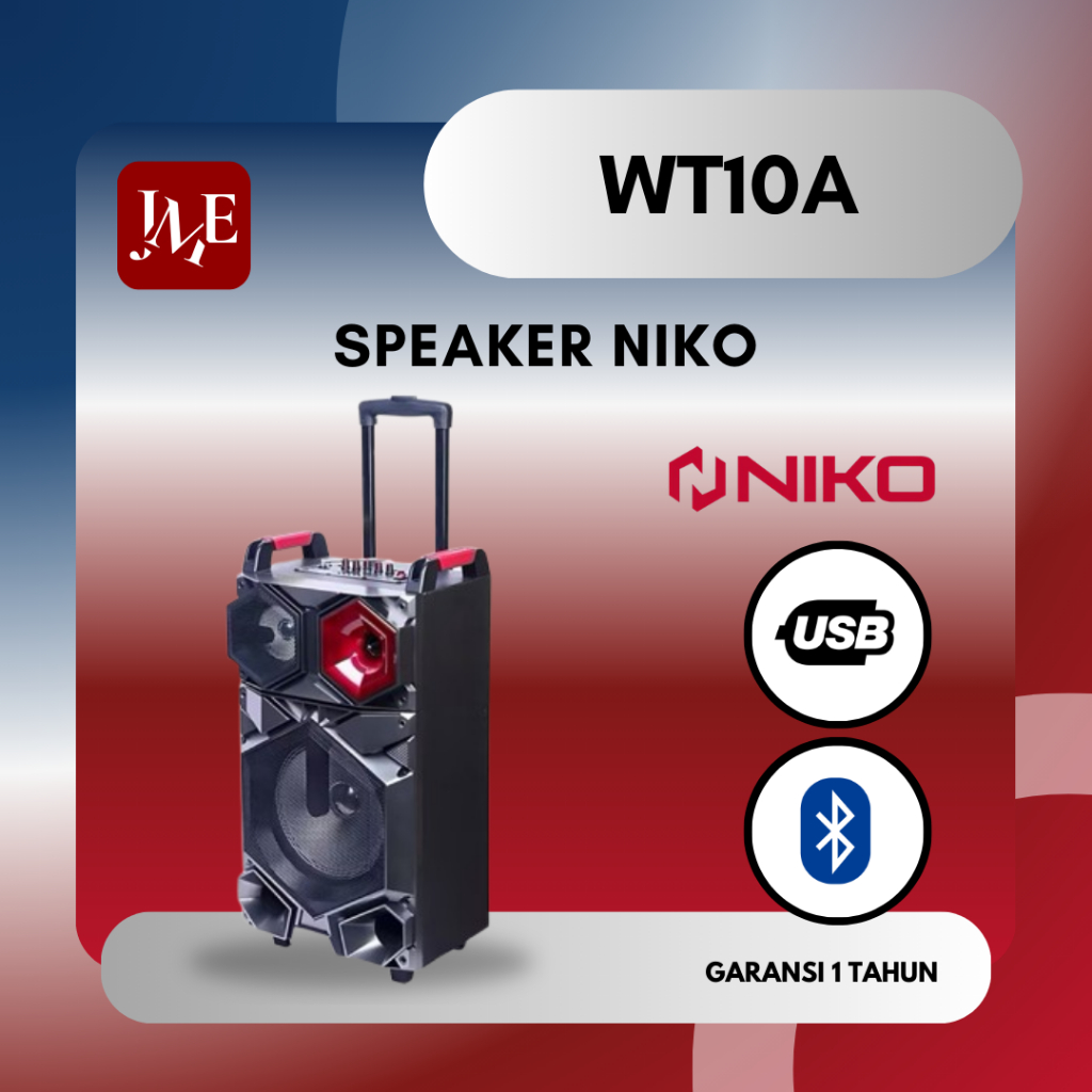 Speaker Niko WT10A Bluetooth 10" 100 Watt WT-10A