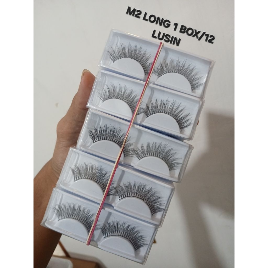 1 BOX/12 lusin bulumata M2.LONG- paket usaha bulumata eyelash extension ringan lembut nyaman di paka