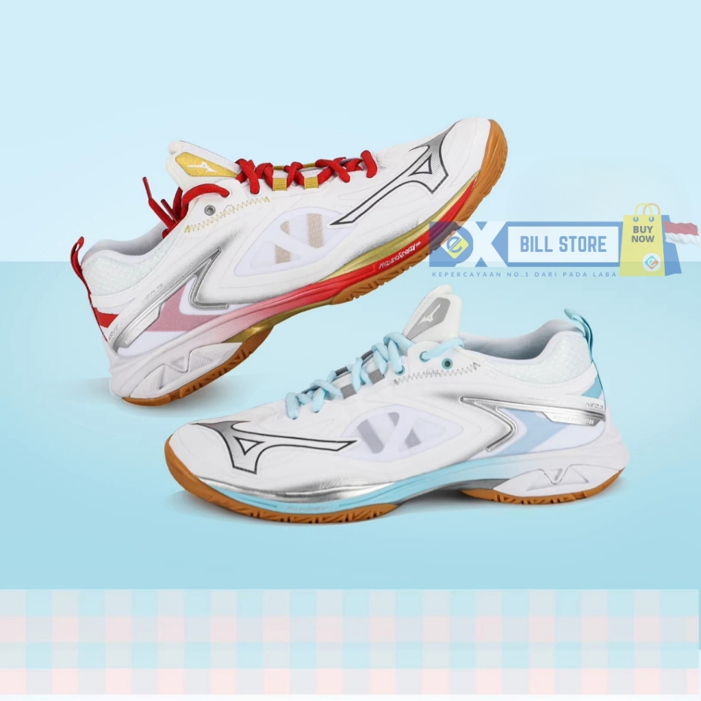( Exbill ) Sepatu bulutangkis MIZUNO WAVE CLAW NEO 3 71GA247334 dua beda Warna / WAVE CLAW NEO 3 TER