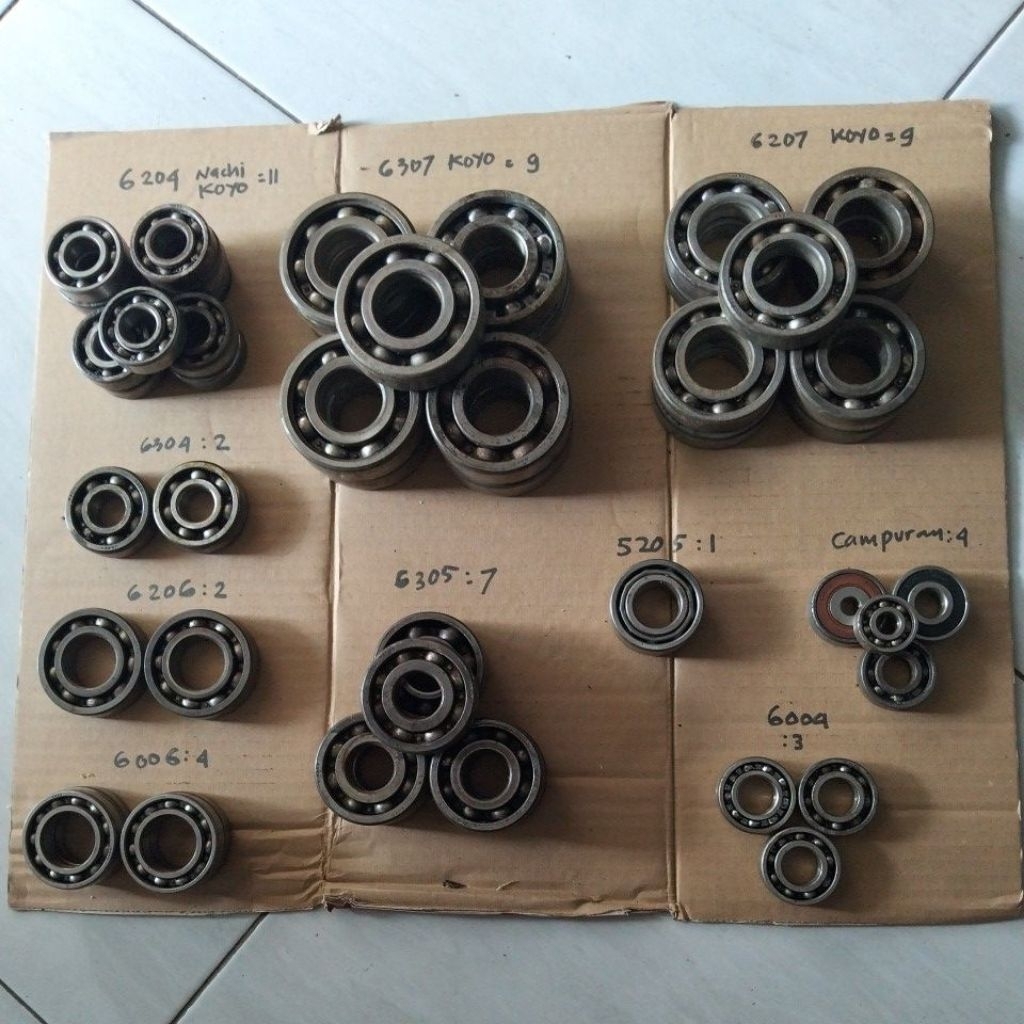Bearing Laher Laker klaker Tampilan bekas tapi berfungsi seperti baru karena bongkaran dari Mesin Tr