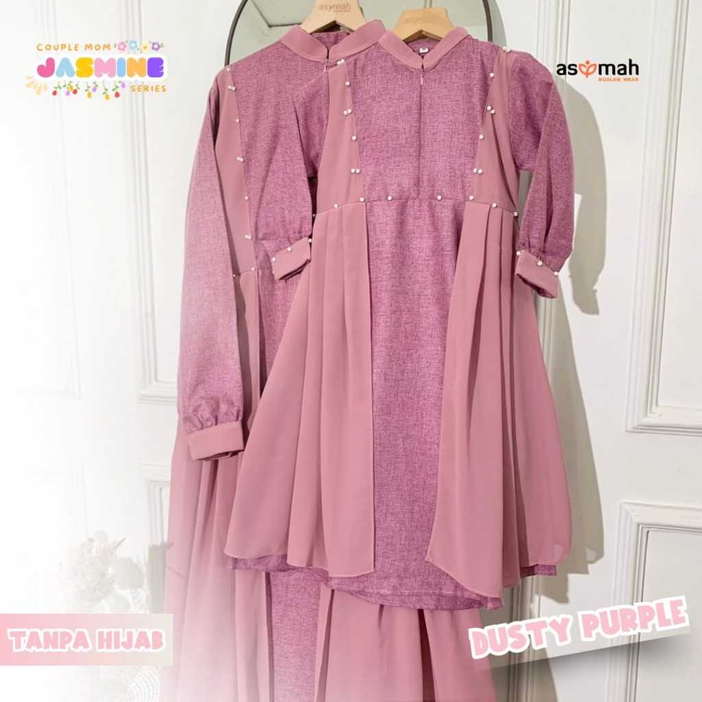 ASYMAH GAMIS ANAK KATUN  JASMINE SERIES WARNA DUSTY PURPLE