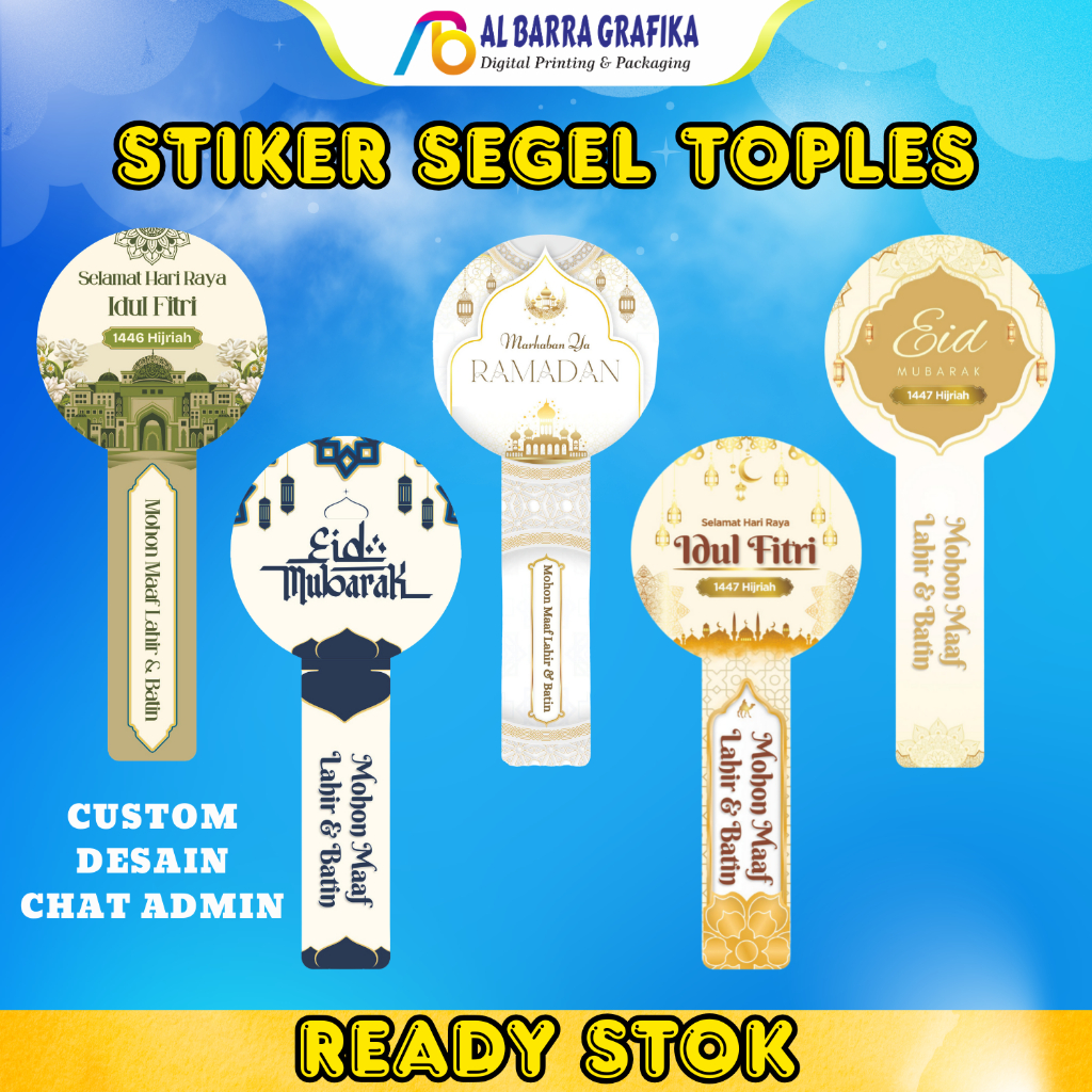 Sticker Idul Fitri Sticker Segel Toples Lebaran Kue Kering Ramadan
