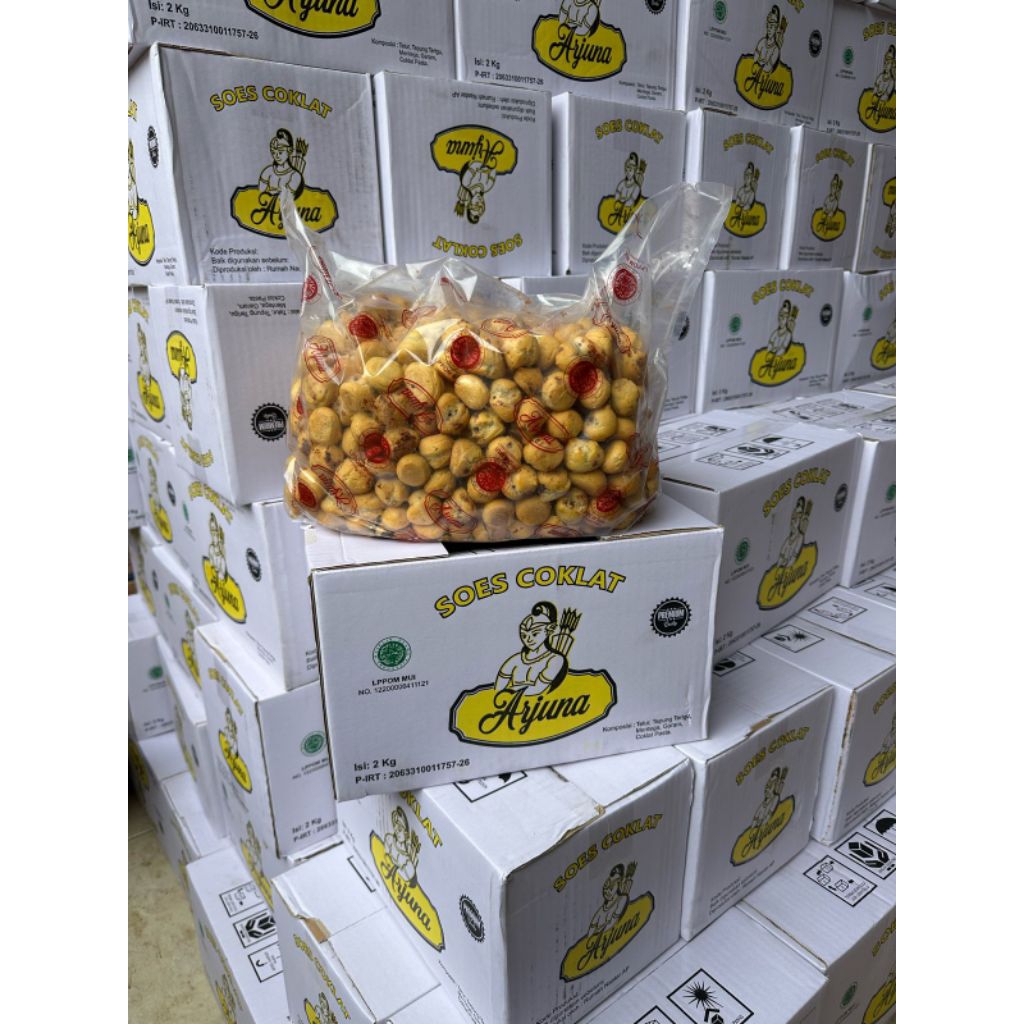 Soes Arjuna Los 2kg/Soes isi coklat /1 Karton isi 2kg/