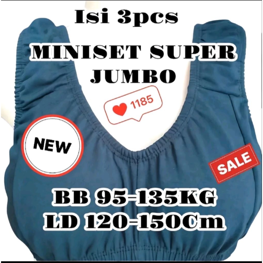 Miniset bra jumbo wanita dewasa ukuran besar BB 60-90KG bahan lembut dan nyaman dipakai sehari hari