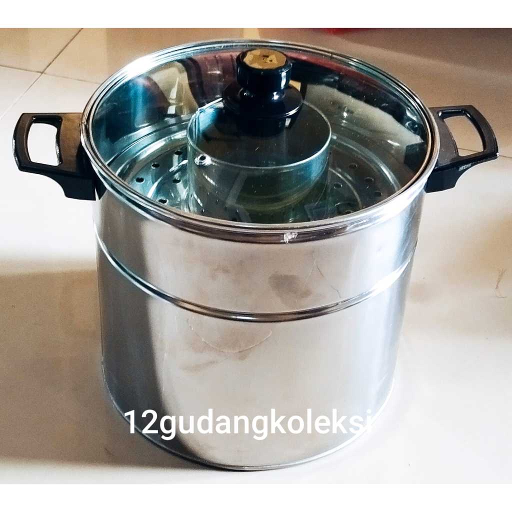 Dandang Bakso Tutup kaca bahan Stainless Steel