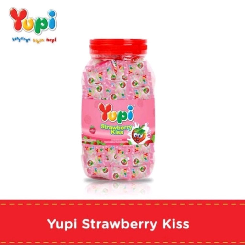 YUPI STRAWBERRY KISS TOPLES/JAR