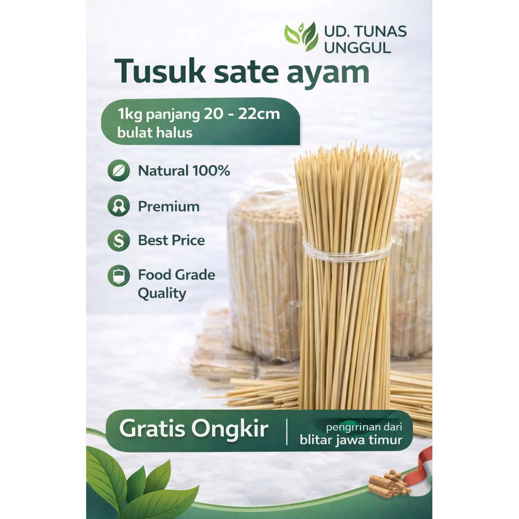 [1KG]TUSUK SATE AYAM 20 dan 22 cm/sate tahu/sate angkringan/sate taichan