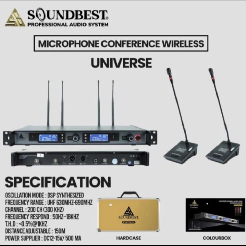 Mic Wireless Soundbest Universe Microphone Meja Podium Meeting