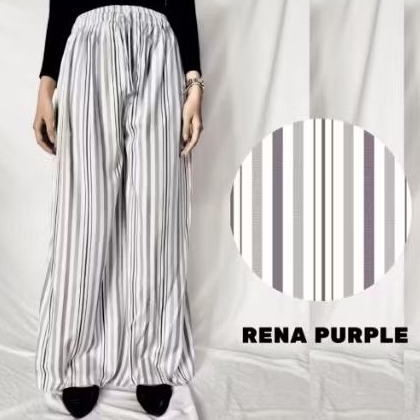 Celana Kulot Bahan Rayon | Celana Everyday | Celana Kulot Motif Garis Garis | Bisa COD