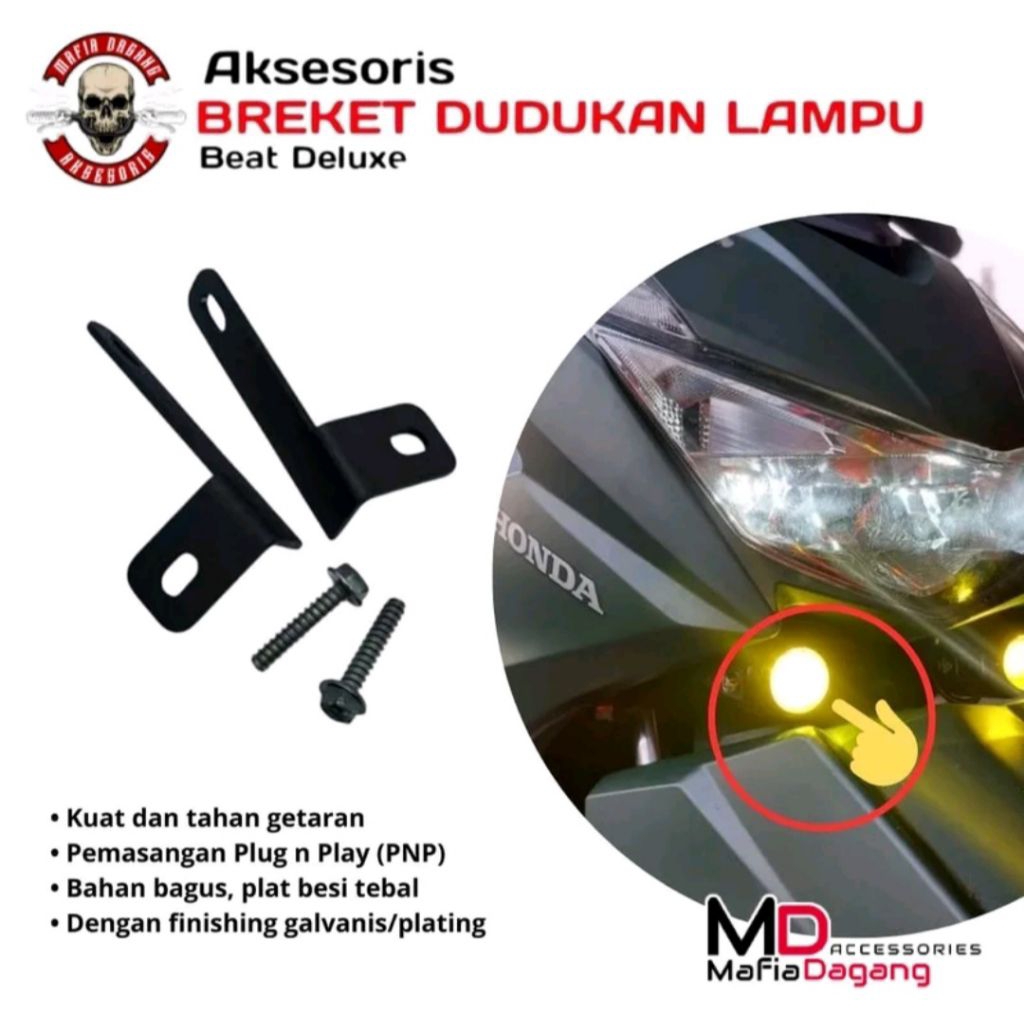 Cod Breket Foglamp Beat Deluxe Bracket Breket Dudukan Lampu Tembak D2 Laser Beat Deluxe Beat New Ant