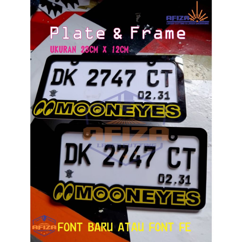 Plat Nomor Motor Custom Jdm Plat Nomor Motor Akrilik Custom Desain Mooneyes