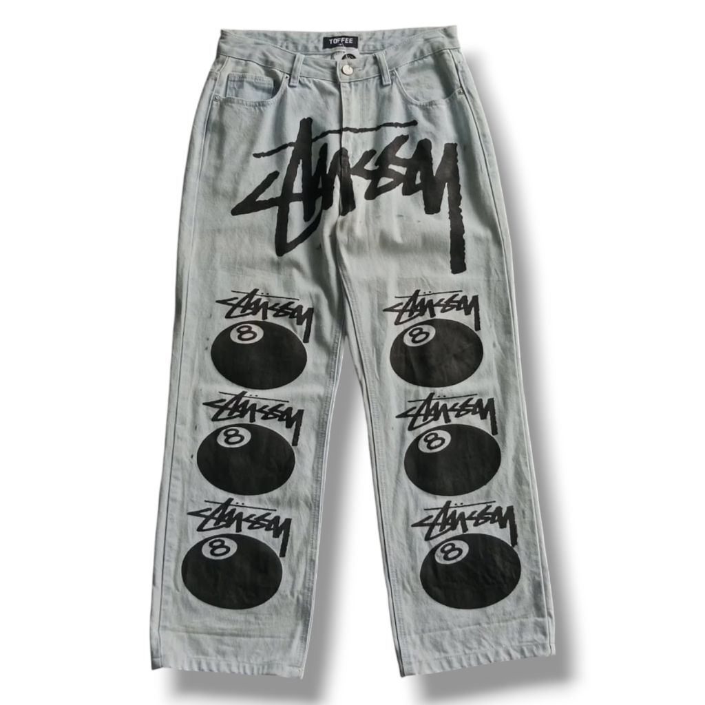 STUSSY 8 BALL CUSTOM JEANS LONG PANTS | CELANA PANJANG | CLWM