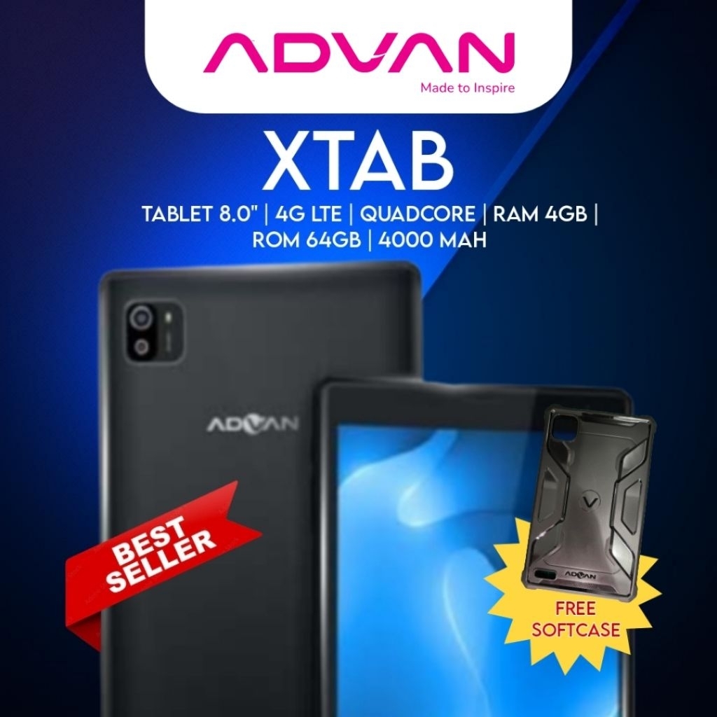 Advan XTab 4/64 Layar 8 inch Tablet 4G Advan Tablet Upgrade dari Advan Tab A8