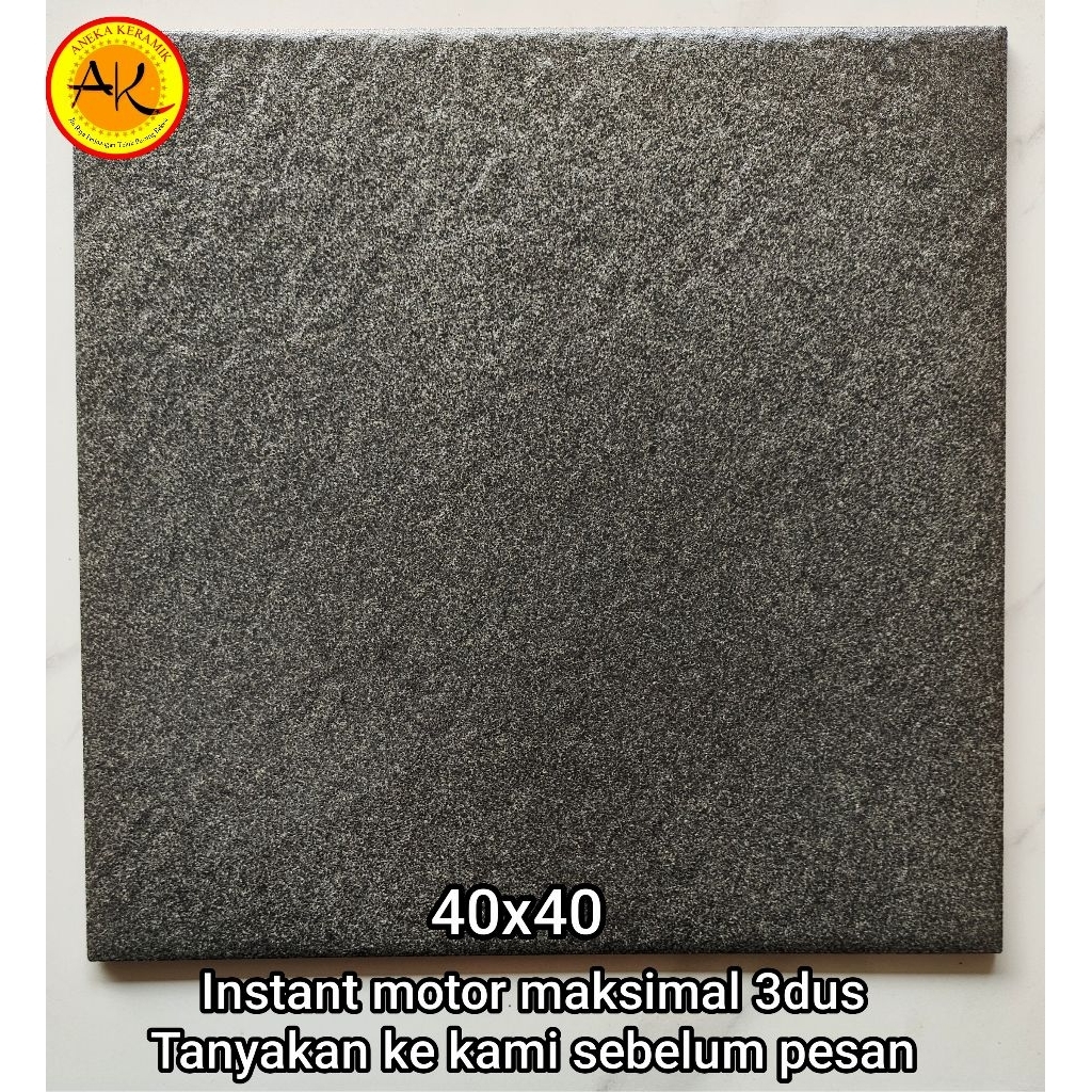 Keramik Lantai Kasar Teras Garasi Rustic Timbul 40x40 Oscar Black