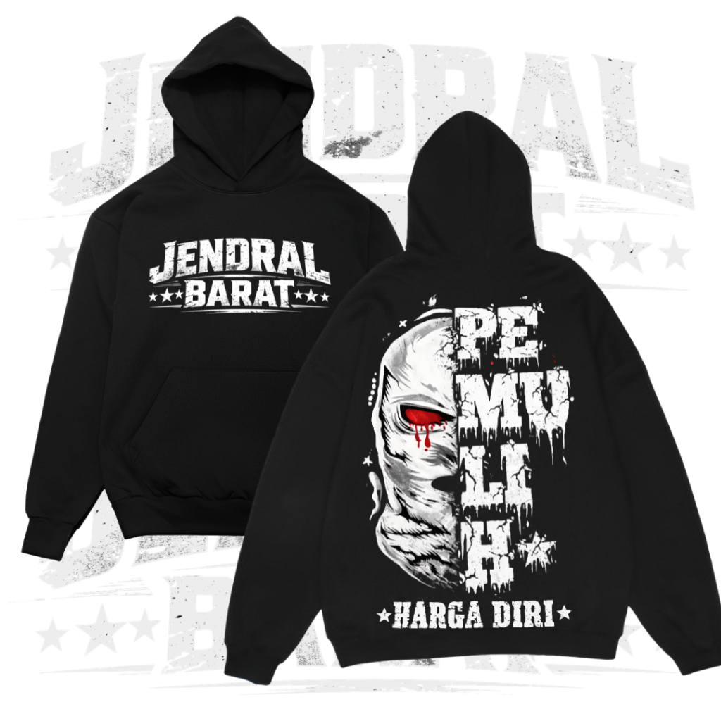 Promo Hoodie PHD Jendral Barat Mata Merah Pria Wanita Cotton Fleece Tebal Murah Dan Halus Warna Hita