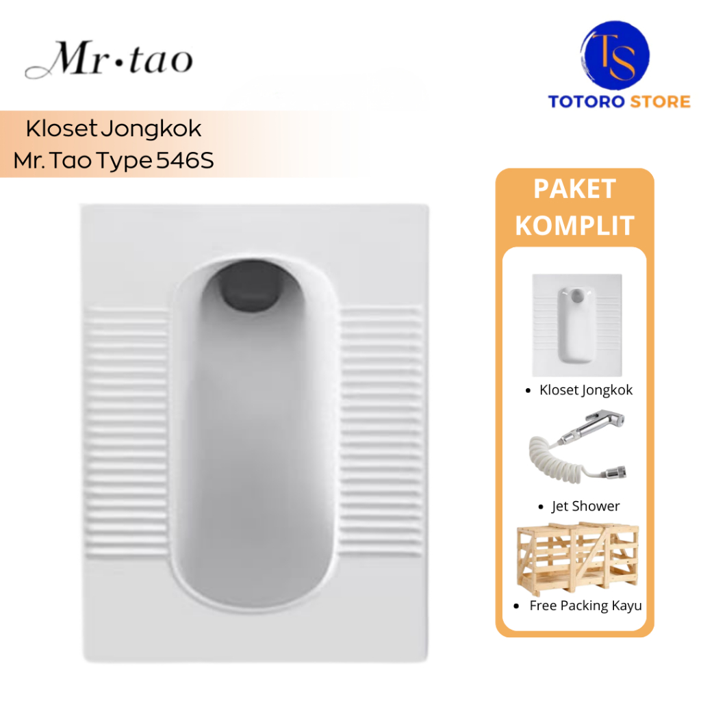TOTORO STORE - Mr Tao Closet Jongkok 546S SNI - Free Packing Kayu | Kloset Jongkok Bercorong Keramik