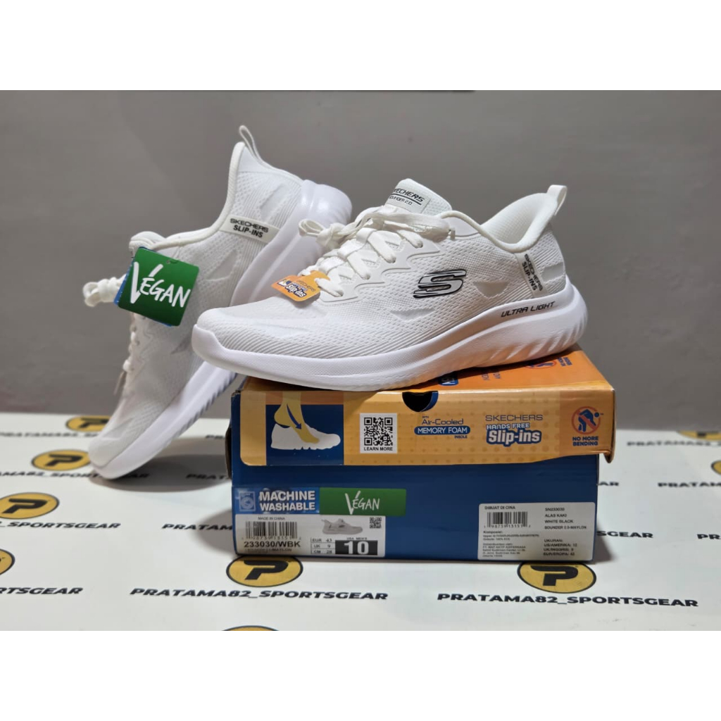 SIZE 43 ( 28 CM ) ORIGINAL ASLI SKECHERS SLIP-INS BOUNDER 2.0 MAYLON SPORT SEPATU PRIA OLAHRAGA CASU