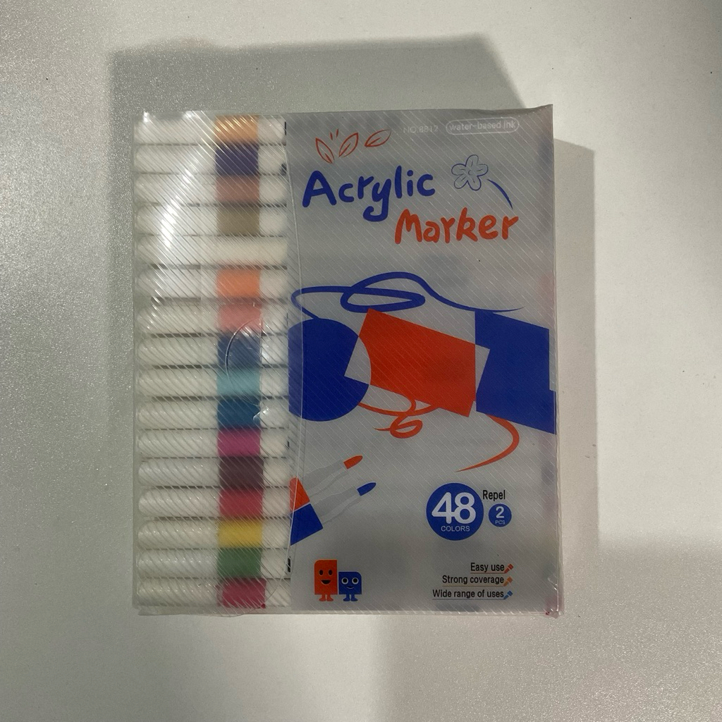 Hightune Spidol Warna Set 48 Spidol Brush Pen 2 Tips Spidol Set Marker Drawing Pen