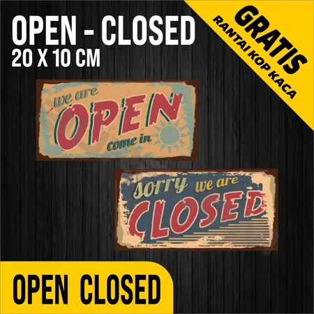 COD,OPEN CLOSED Akrilik siap Pakai/Acrylic Open Closed Design Retro / Custom-FreeDesign ( A 313 )