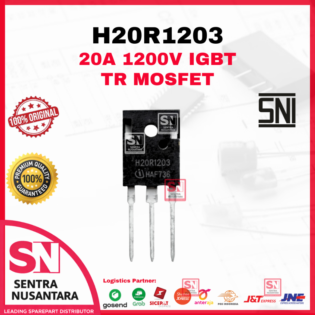 TRANSISTOR MOSFET H20R1203 20A 1200v IGBT ORIGINAL | TR H20R1203 ASLI | MOSFET H20R1203 PREMIUM