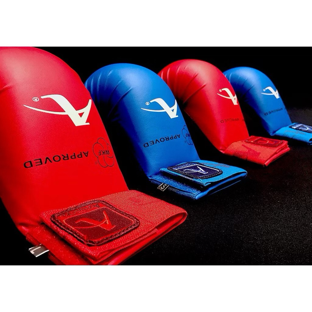 HANDPROTECTOR KARATE ARAWAZA WKF APPROVED 100% ORIGINAL RED/BLUE - PELINDUNG TANGAN KARATE